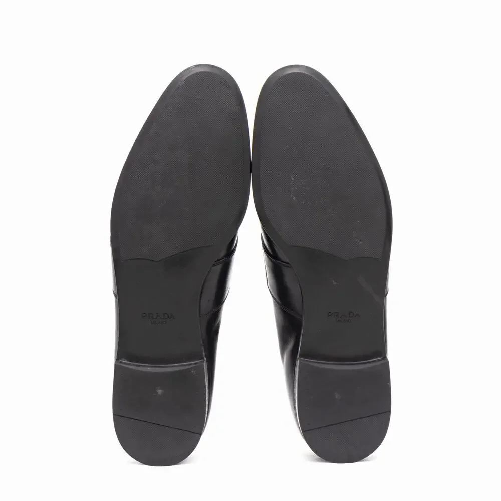 950$ Prada Men’s Black Calf Leather Penny Loafers Slip-On Shoes US11